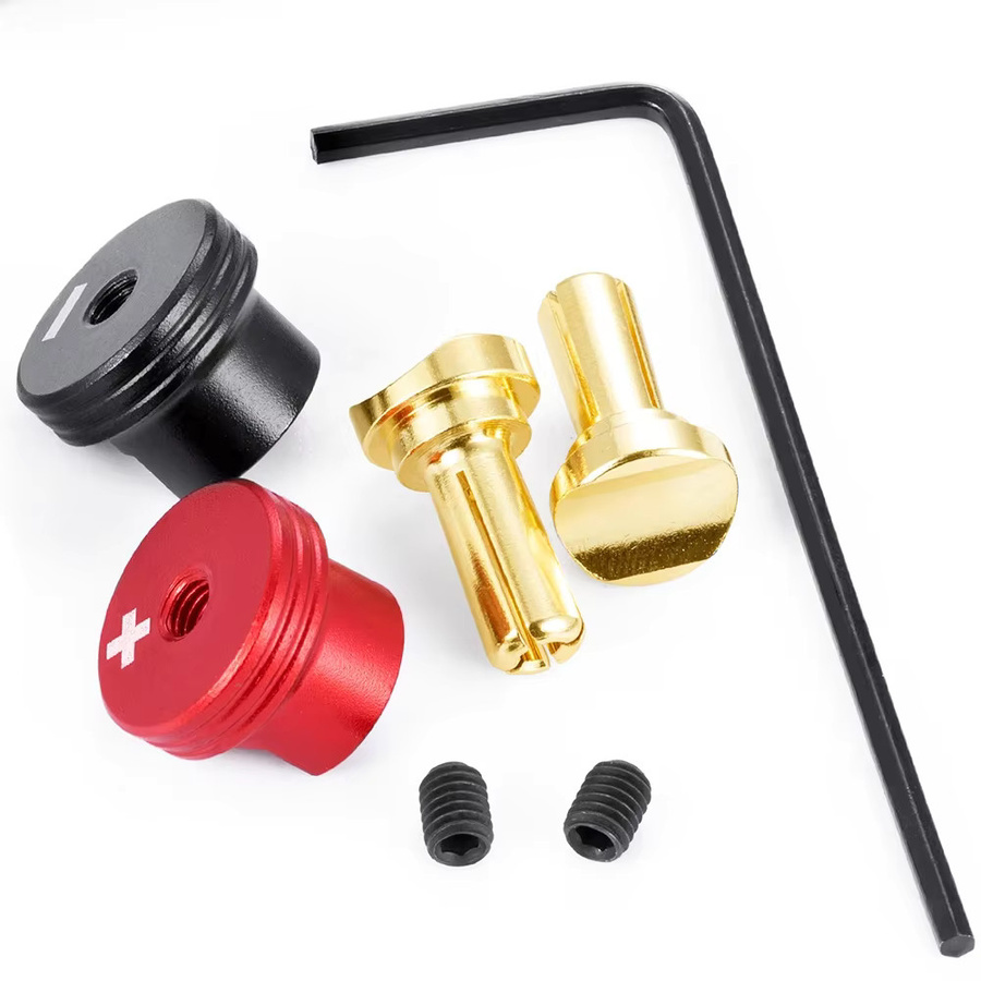 MIBIDAO Messingstecker Bananenstecker-Adapter mit Kühlabdeckung für RC Lipo Batterien, Multicolor, 4,0 mm oder 5,0 mm - Bild 1