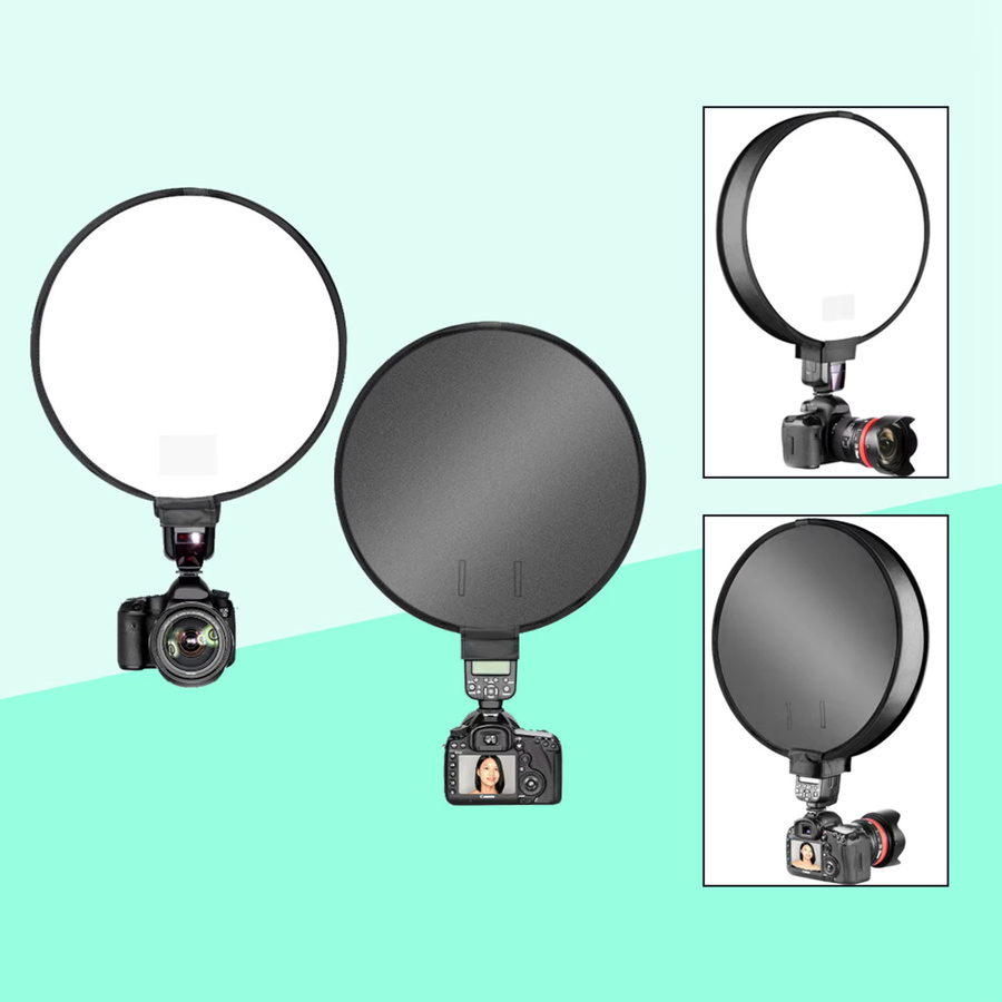 VBESTLIFE Faltbarer Softbox-Diffusor in Weiß, 40 cm Durchmesser, runde Form für Kamera und Blitzlicht - Bild 2