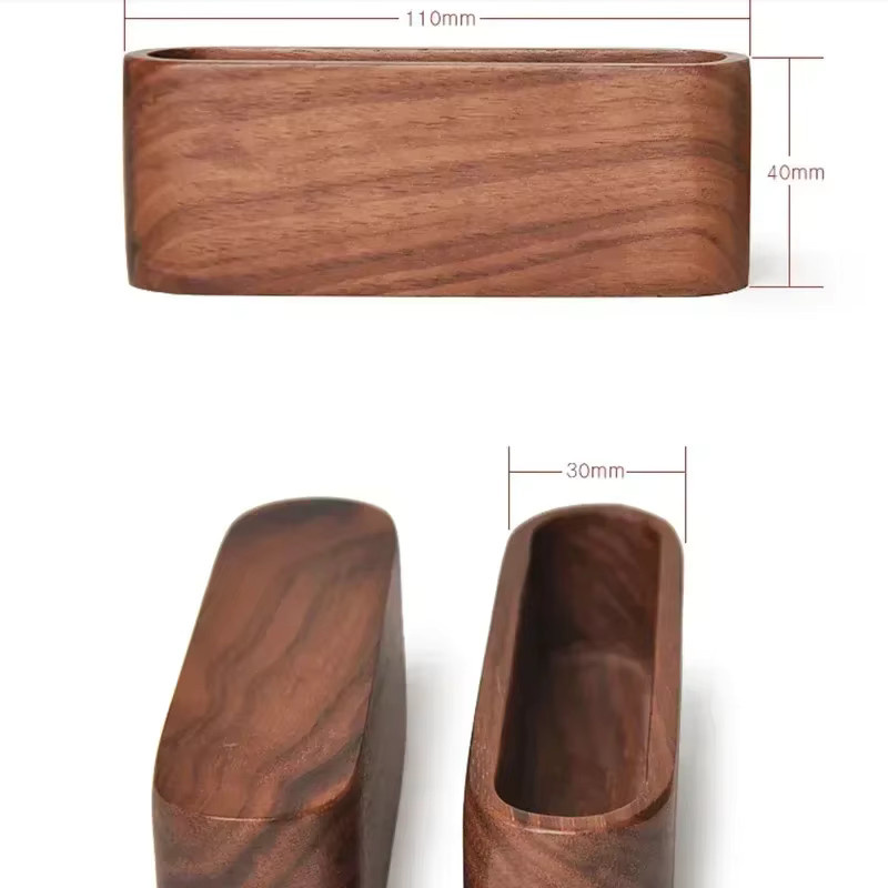 Holz Visitenkartenhalter und Notizhalter in Beige und Braun als Desktop Zubehör für den Bürobedarf - Bild 3