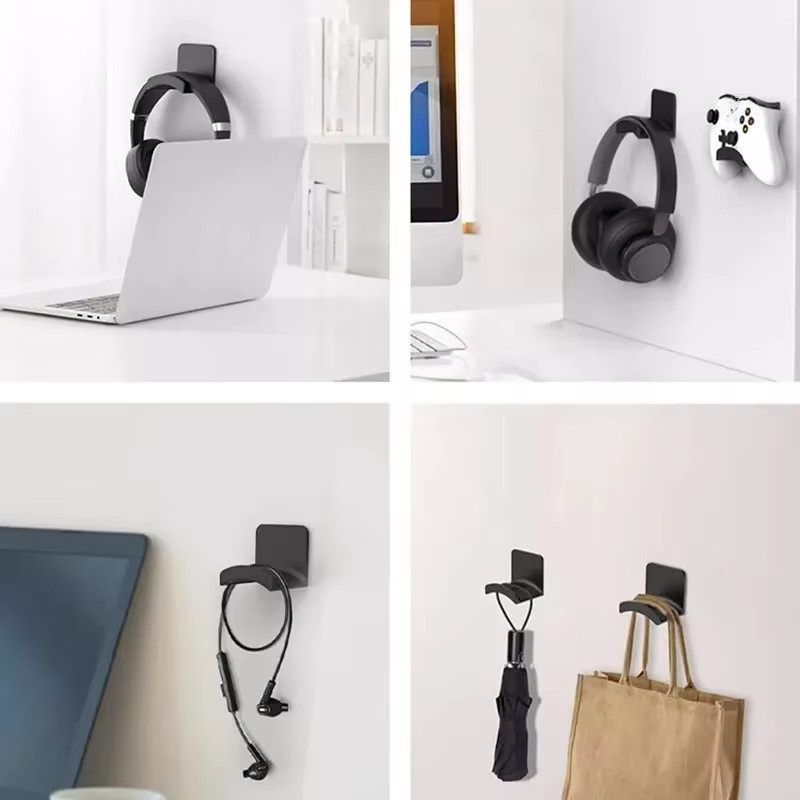 Universal Wand Kopfhörer Ständer und Gaming Controller Halter für Headset und Display Rack, Unter Schreibtisch Aufhänger Haken in Schwarz oder Weiß - Bild 2