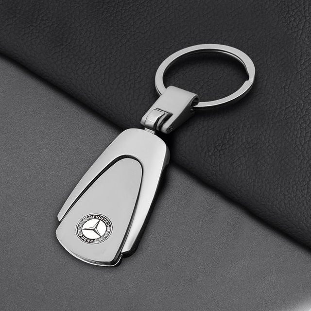 Mercedes-Benz Leder Schlüsselanhänger, Grau, Unisex - Bild 1