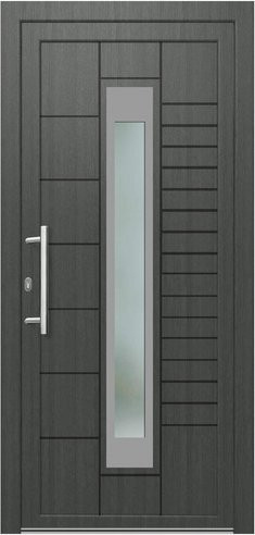 KNOCK Kunststoff-Haustür Robusto in Grau mit Glaseinsatz, modern, B: 100,0 cm, H: 210,0 cm - Bild 1