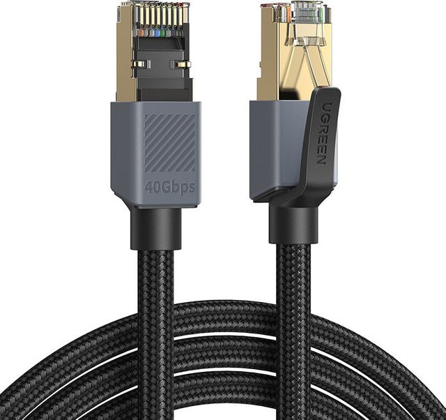 UGREEN NW343 Cat8 Ethernet LAN Netzwerkkabel mit RJ45 Stecker, Schwarz, 3 m - Bild 1