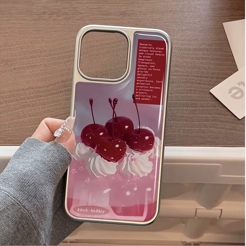 DecoPhone Sturzsichere Handyhülle Kirschkuchen Epoxy für iPhone 11 bis iPhone 17 Pro Max in Multicolour - Bild 2