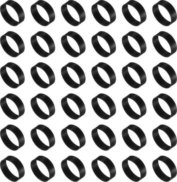 60 Stück Silikon-Gummibänder in Schwarz als elastische Gummiringe und Kabelbinder in den Größen 6mm, 8mm, 10mm, 12mm und 15mm - Bild 1