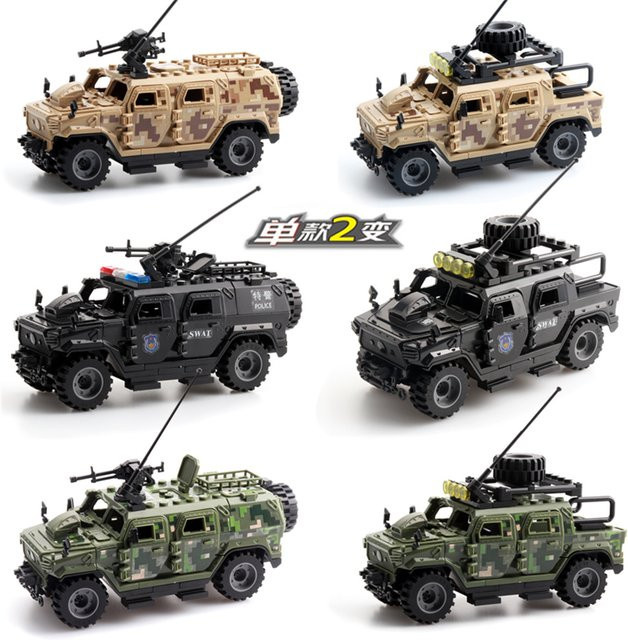 DBPALY Weltkrieg Armee Militär Soldaten Polizei SWAT Gepanzertes Fahrzeug, Modell Bausteine - Bild 1