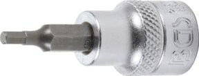 BGS Bit-Einsatz Innensechskant 3 mm mit 10 mm (3/8") Innenvierkant in Silber - Bild 1