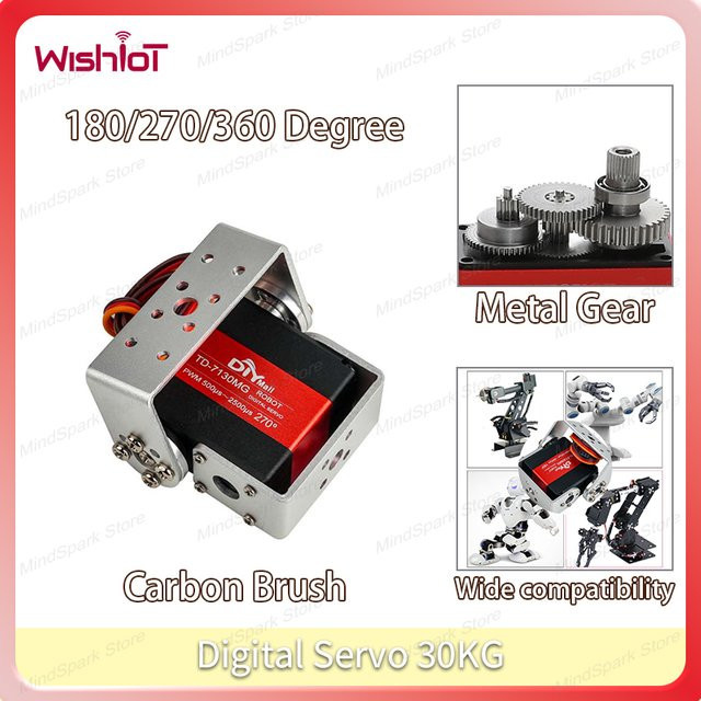 wishiot Zweiachsiger Metall-Digitalservo, Kohlebürstenmotor, für DIY Roboter Flugzeug Auto Modell Modifikation Spielzeug - Bild 1