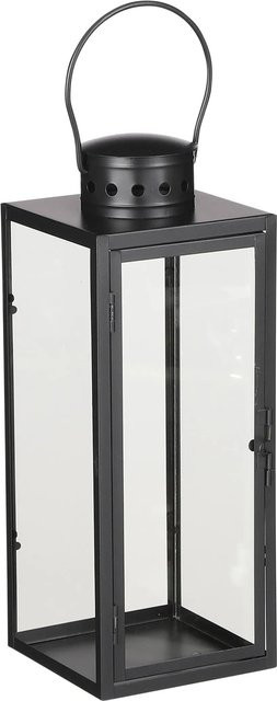 Mica Decorations Laterne Arzilla in Schwarz mit modernem Design aus Metall und Glas, B/T/H: 13 cm x 13,5 cm x 34,5 cm - Bild 1