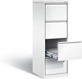 C+P Karteischrank Acurado in Verkehrsweiß, H: 135,7 cm, B: 43,3 cm, T: 59,0 cm - Bild 1
