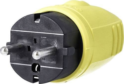 AS Schwabe Schutzkontaktstecker 230V Gelb IP44 aus Gummi - Bild 1