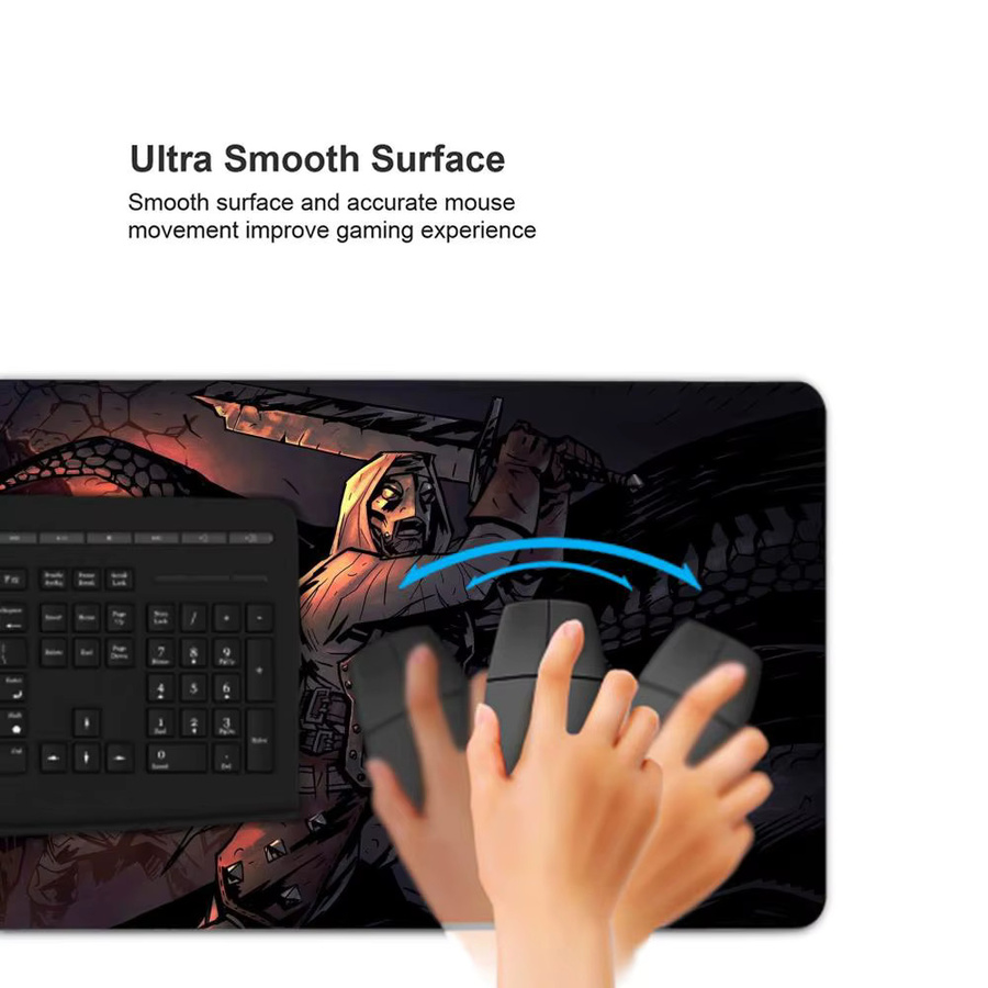 Darkest Dungeon Mauspad und Tastatur-Mauspad in Schwarz, Schreibtischunterlage für PC-Gaming mit hochauflösendem Druck, B/T: 60 x 30 cm - Bild 3