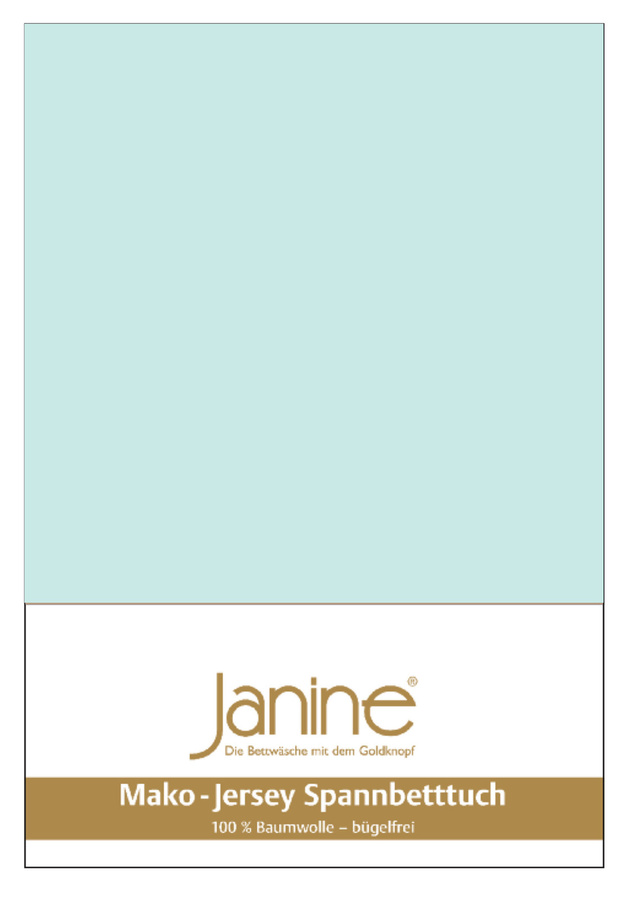 Janine Mako Jersey Spannbetttuch Bettlaken aus Baumwolle Farbe Morgennebel Breite: 90 cm, Länge: 190 cm - Bild 1
