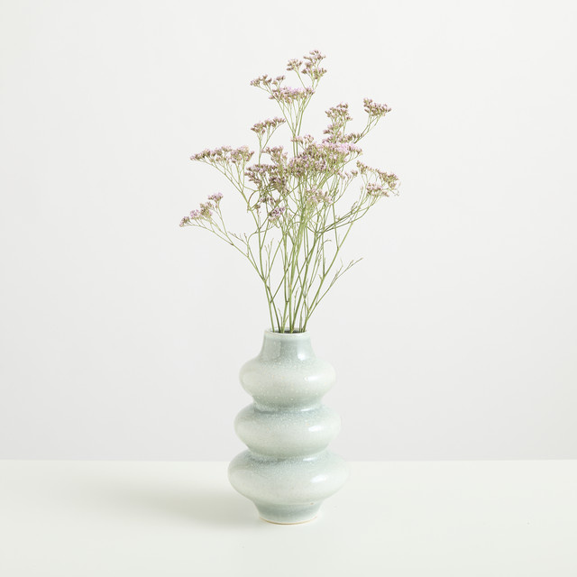 Moderne Keramikvase von BLUME2000 in Mintgrün, Höhe: 22,5 cm, Breite: 14,5 cm, Tiefe: 14,5 cm - Bild 1