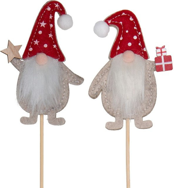 Halbach Filz-Stecker Wichtel in Rot und Multicolour für die Weihnachtsdekoration - Bild 1