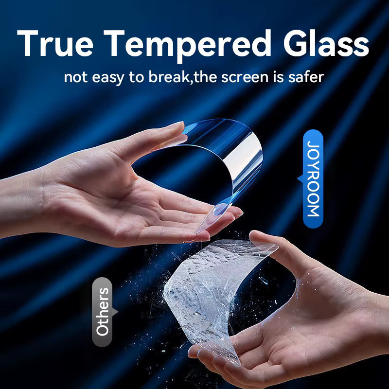 Joyroom HD-Glas-Displayschutzfolie aus gehärtetem Glas für iPhone 16, 15, 14, 13, 12, 11 Pro Max, transparent - Bild 2
