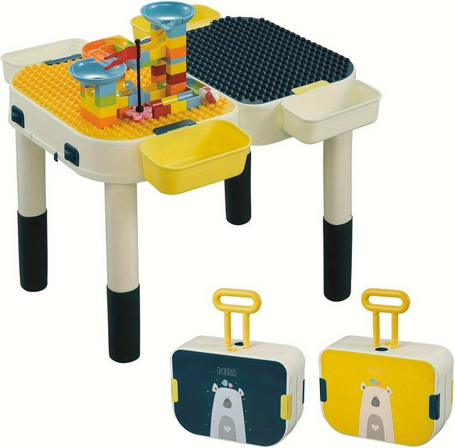 Binchi Kinder-Lerntisch, Multifunktionaler Bausteintisch, Faltbarer Verformbarer Bausteintisch - Bild 1