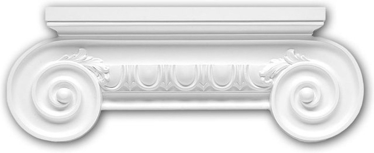Profhome Decor Pilaster Kapitell Zierelement im ionischen Stil Weiß aus Kunststoff - Bild 1