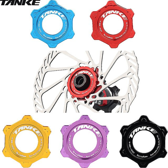 TANKE Fahrradnaben-Adapter aus Aluminiumlegierung von Center Lock auf 6-Loch für Scheibenbremsen, Farbe: Purple - Bild 1
