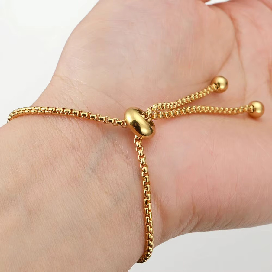 Ailimi Armband Kette Edelstahl, Gold Farbe, Damen - Bild 2