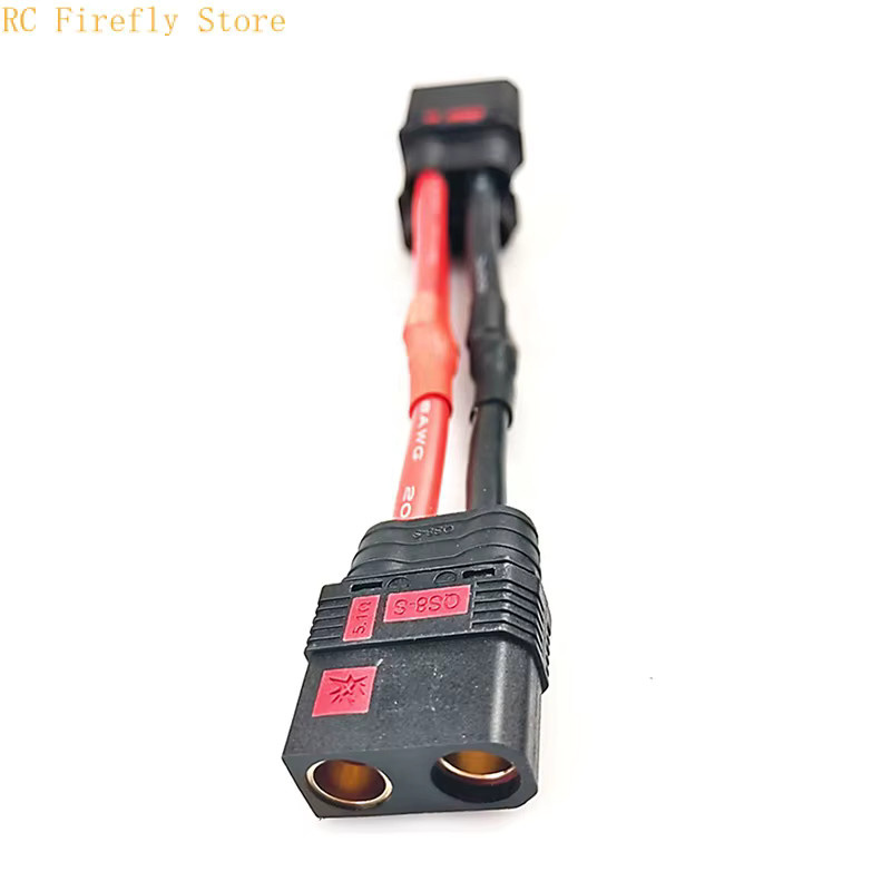 QS8-S Anti Funken Y-Kabelbaum Adapter Set mit männlichen und weiblichen Steckern, 6AWG, 150mm, Schwarz, für RC DIY und UAV Netzkabel - Bild 2