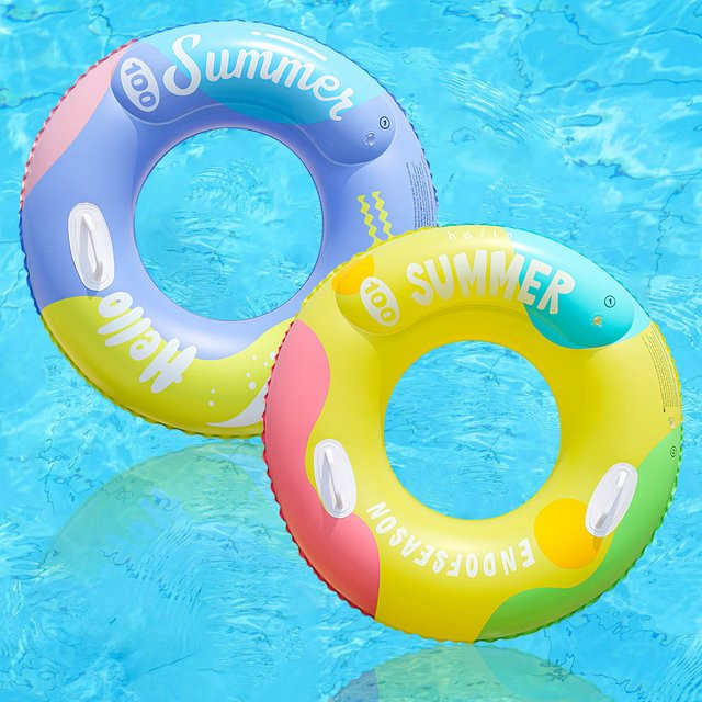 CatXaa Aufblasbarer Schwimmring für Erwachsene mit Rückenlehne und Doppel-Airbag in Pink und Mehrfarbig - Bild 1