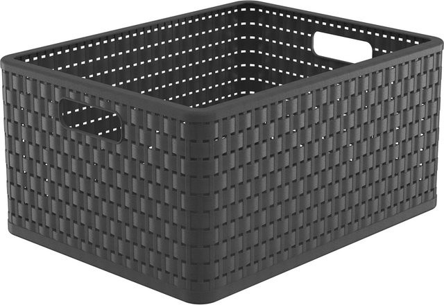 Rotho Korb Country A4+ in Anthrazit aus Kunststoff mit offener Webstruktur, B/T/H: 33,0 x 21,5 x 43,0 cm - Bild 1