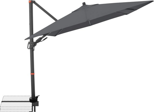 Doppler Ampelschirm MyZone Anthrazit mit Aluminiumgestell und UV 60 Schutz B/T: 210 x 210 cm - Bild 1