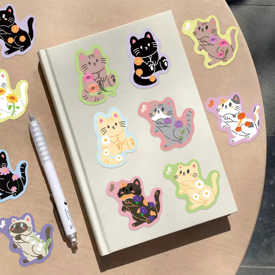 50 Stück Cartoon Katze Aufkleber Set in Multicolour für Laptop, Gepäck und DIY-Projekte - Bild 2