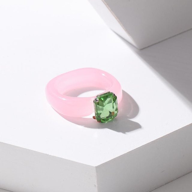 Ring Harz, Zirkonia, Weiß, Damen - Bild 1