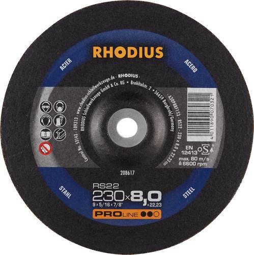 Rhodius RS22 Schruppscheibe für Stahl und Guss, Schwarz, 10 Stück - Bild 1