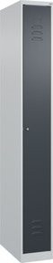 C+P Spind Classic PLUS mit 1 Abteil, Zylinderschloss, Farbe Grau, H x B x T: 185 x 25 x 50 cm - Bild 1