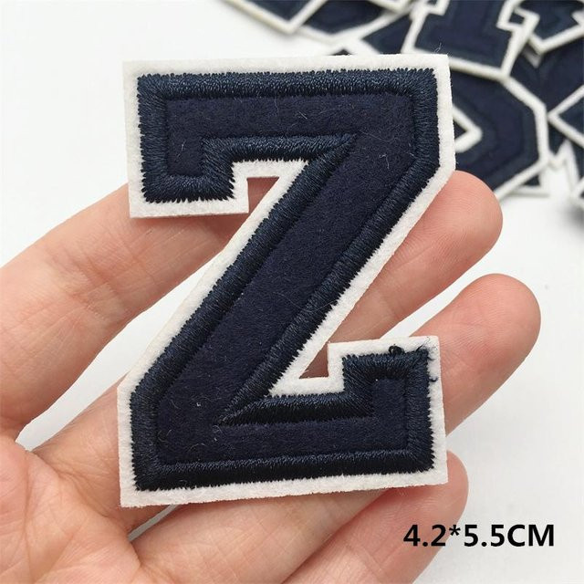 Binchi Outdoor Product Dunkelblaue Buchstaben-Stickerei-Aufnäher DIY Alphabet Aufbügel-Patch für Bekleidung - Bild 1