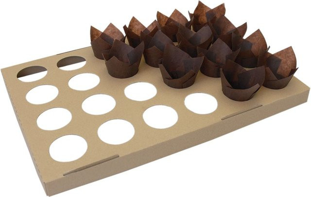 Schneider Muffinformen-Verbund Tulpe, braun, 42 Stück, B/T/H: 39,0 x 58,0 x 3,5 cm - Bild 1
