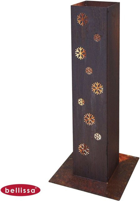 Bellissa Corten Feuersäule Lichtsäule Windlicht aus Corten-Stahl in Braun, Höhe: 70 cm, Breite: 15 cm, Tiefe: 15 cm - Bild 1