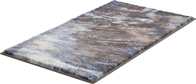 Rutschhemmende Badematte in Beige mit grafischem Design aus 100% Polyacryl, für Fußbodenheizung geeignet - Bild 1