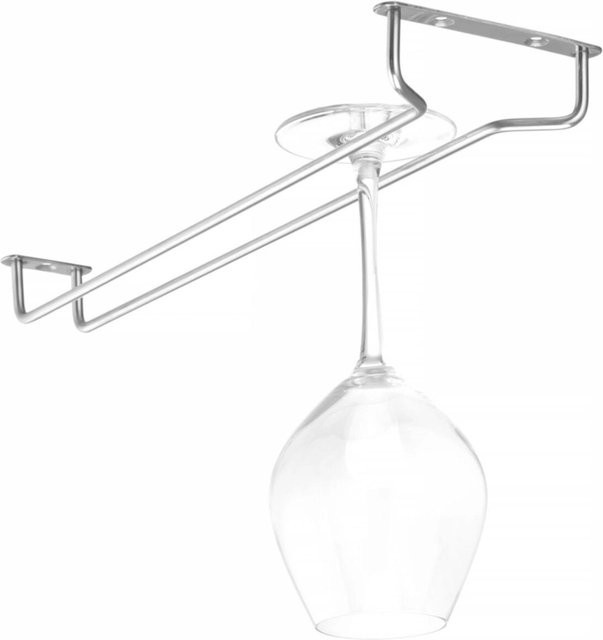 BarUp Hängender Barglashalter aus Edelstahl in Silber, B/T/H: 40,8 x 11,5 x 3,0 cm - Bild 1