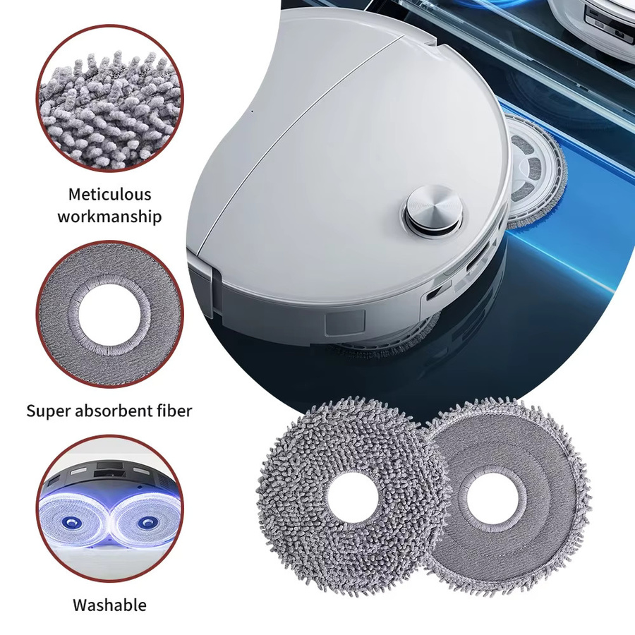 Roborock Mopptuch-Pad in Grau für P20 PRO, G20s Ultra, Saros 10R, Qrevo Curv, Qrevo Edge, Q Revo, Qrevo MaxV, QV 35A und P10pro Roboterstaubsauger - Bild 2