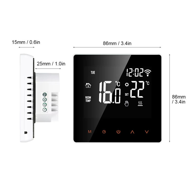 AVATTO WiFi Smart Thermostat in Schwarz zur Steuerung von elektrischer Fußbodenheizung (16A) und Wasser- oder Gasboilern (3A) mit Tuya und Google Home App-Steuerung - Bild 5