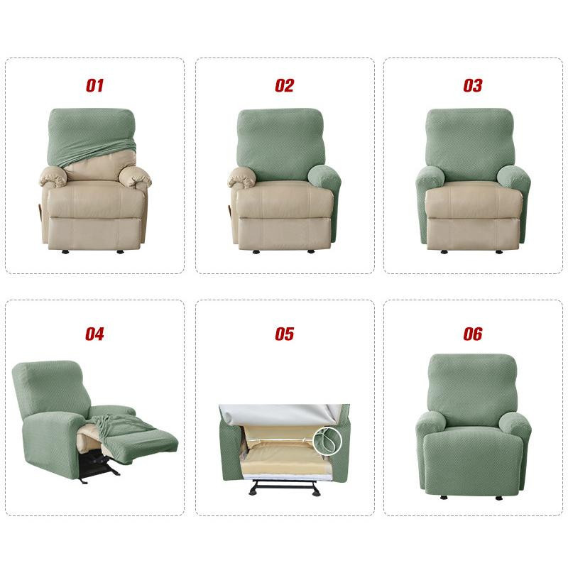 YZFZP Samt-Liegesofabezug in Pink, waschbarer und rutschfester Schonbezug aus Polyester mit elastischen Armen für Recliner-Sofas - Bild 2