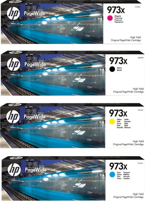 HP 973X Tintenpatronen Multipack Multicolor für PageWide Pro Drucker - Bild 1