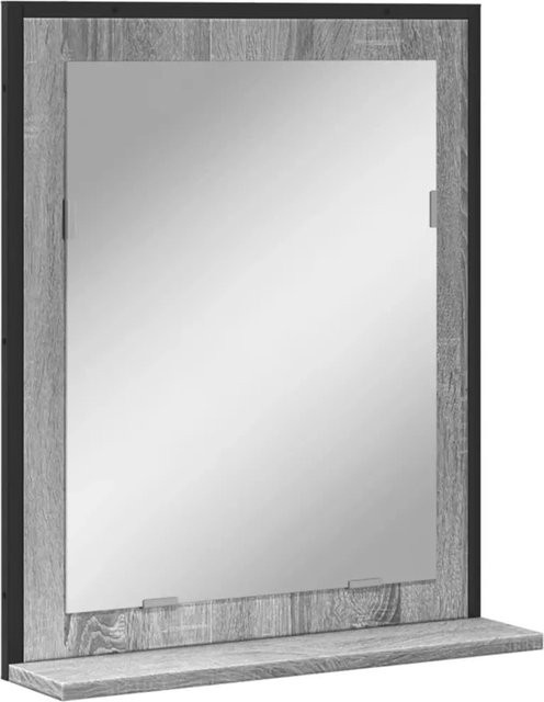vidaXL Badspiegel mit Ablage in Grau Sonoma, B/T/H: 50 x 12 x 60 cm - Bild 1