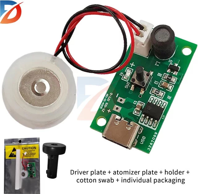 diymore Ultraschall-Zerstäubungsgerät 20mm 113KHz Nebel-Atomisierer DIY Luftbefeuchter-Modul mit PCB DC3-12V Mini USB - Bild 1