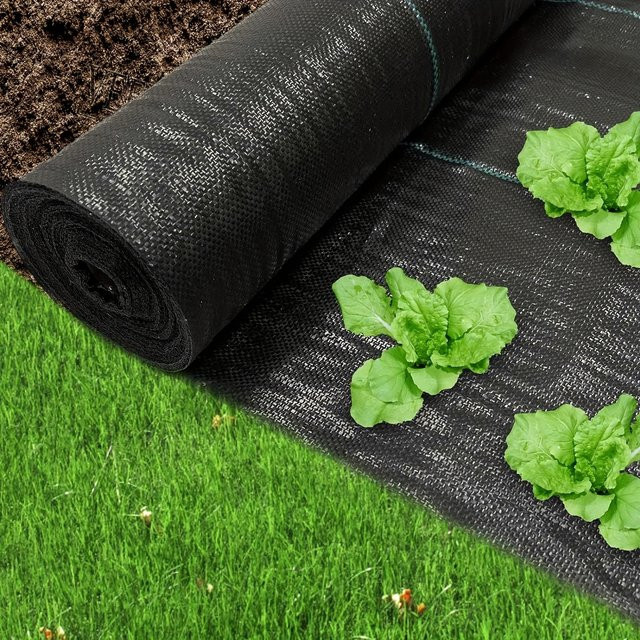 Anti-Weed Mesh Geotextile Unkrautkontrollmatte aus schwarzem Kunststoff für Gewächshaus und Ziergarten, wasserdurchlässig - Bild 1