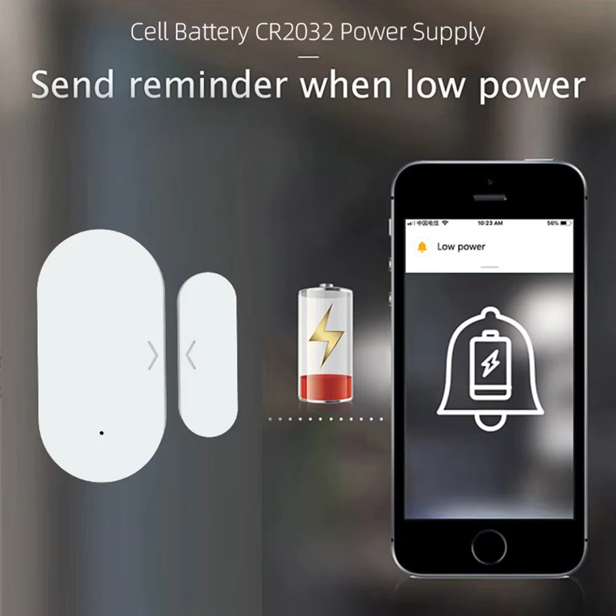 Tuya Zigbee Türsensor Smart Home Sicherheit für Fenster und Schiebetüren, Magnetischer Kontaktsensor in Weiß, kompatibel mit Alexa und Google Home - Bild 4