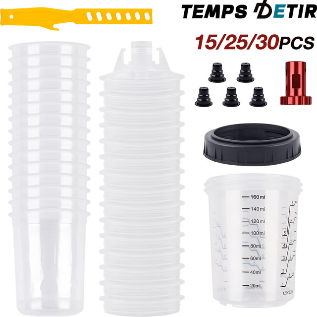 TEMPS DETIR Farbmischbecher aus Kunststoff mit Adapter, 160 ml, transparent - Bild 1