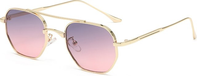 Owl City Sonnenbrille Aviator, Metall, Vollrand, Pink, Gold, Unisex - Bild 1