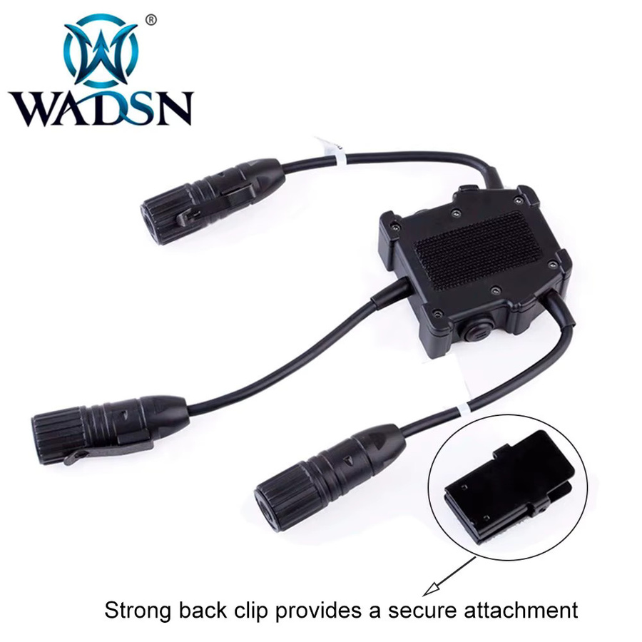 WADSN Dual u94 PTT Softail Airsoft Headset in Schwarz für Kenwood und Baofeng Walkie Talkie sowie Jagd und taktische Einsätze - Bild 2