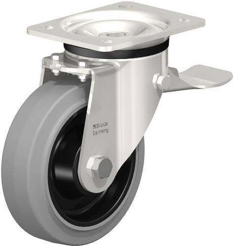 Blickle Lenkrolle LKX-POEV 160KAD-ST-SG mit Feststeller in Schwarz und Grau, Rad-Durchmesser: 16 cm, Tragfähigkeit: 400 kg - Bild 1