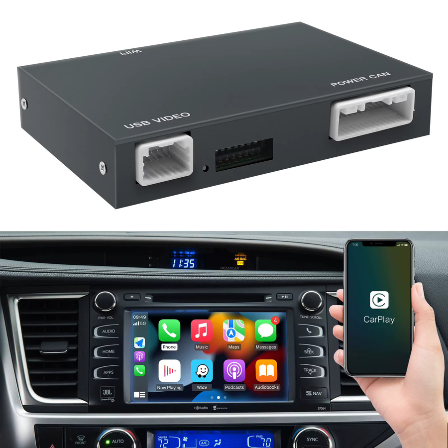 AUTOABC Drahtlose CarPlay und Android Auto Decoder Box für Toyota Tacoma und Tundra mit Touch2 und Entune 2.0 System sowie Bildschirmspiegelung in Schwarz und Grau - Bild 6